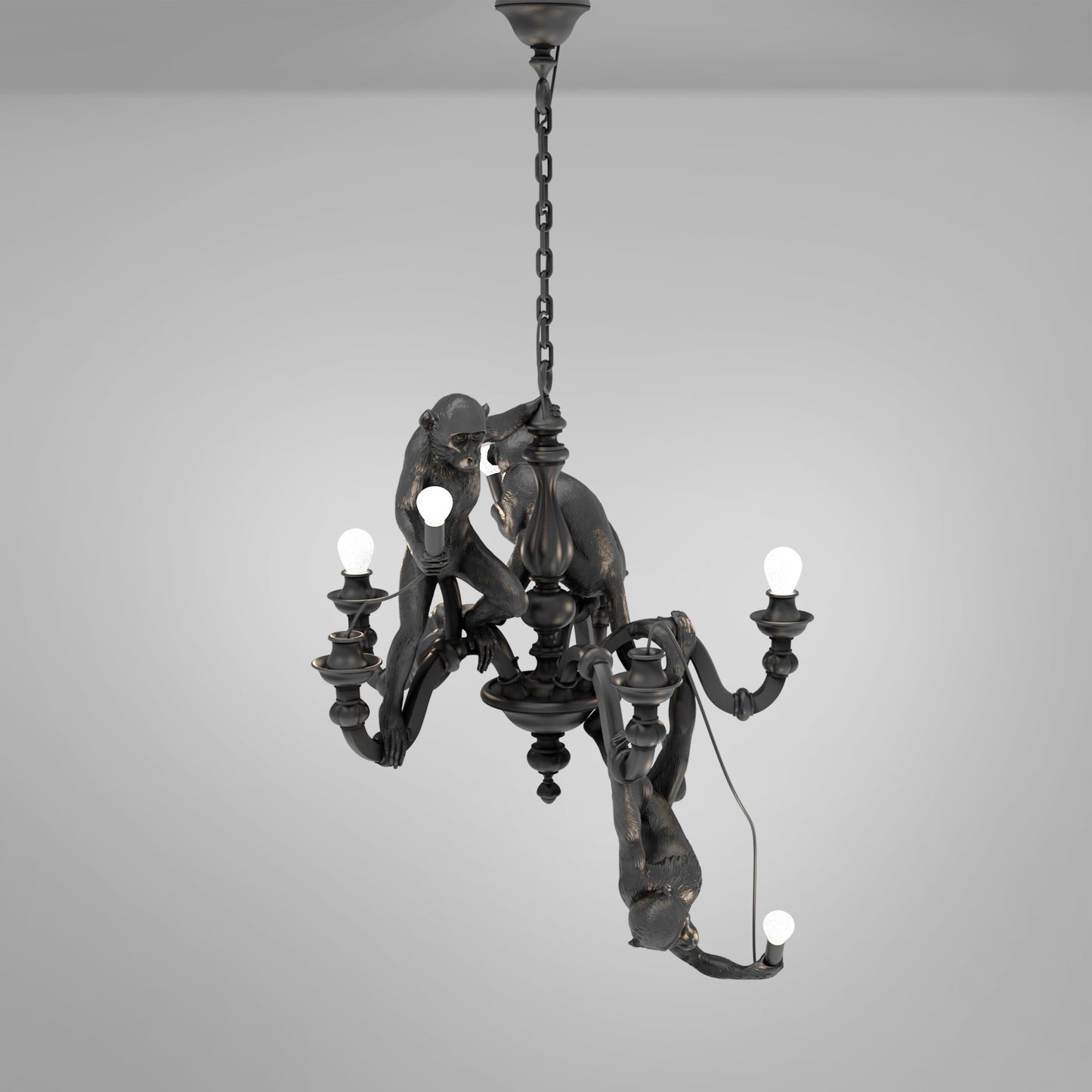 Lampadario candeliere nero Monkey Lamp