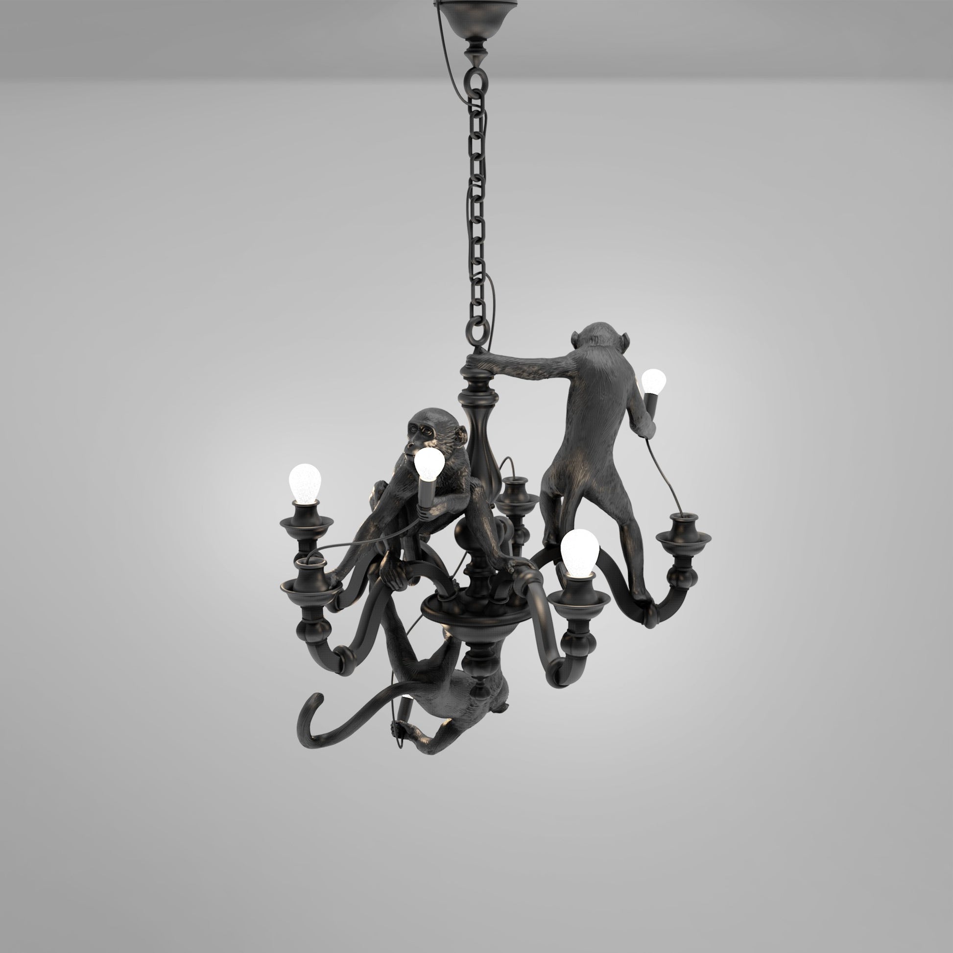 Lampadario candeliere nero Monkey Lamp