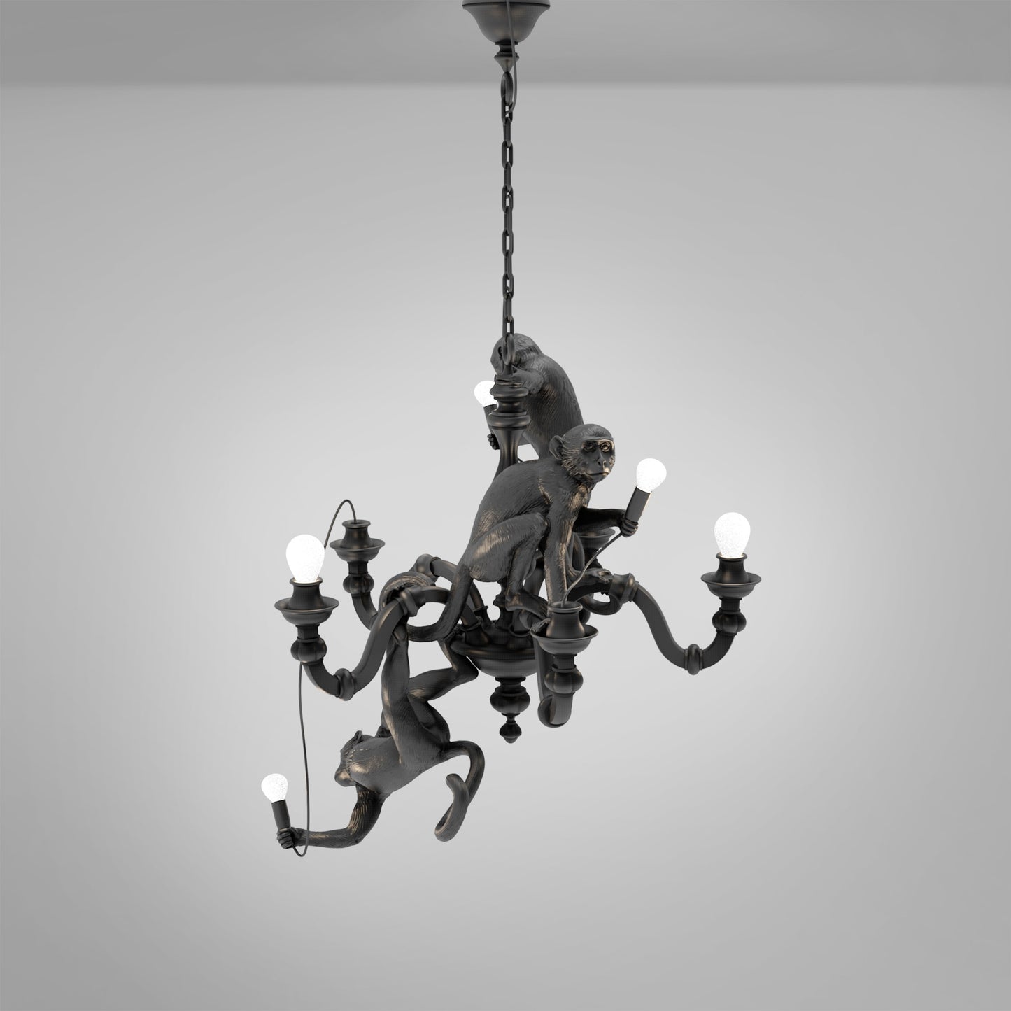 Lampadario candeliere nero Monkey Lamp