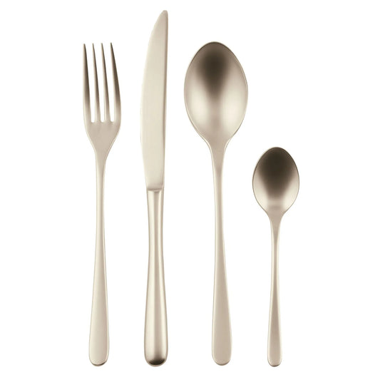Servizio Tavola 24 Posate Taste Antique PVD Champagne