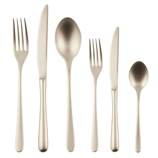 Servizio Tavola 36 Posate Taste Antique PVD Champagne
