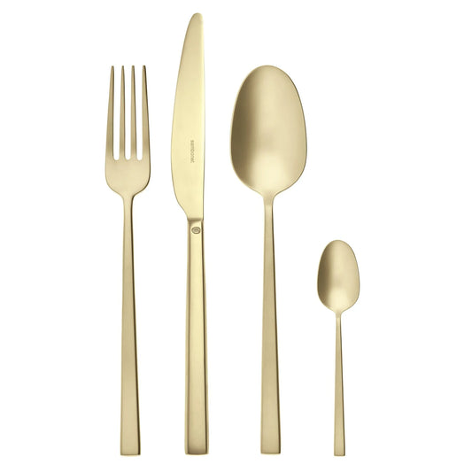 Rock Servizio tavola 24 posate Antique PVD Champagne