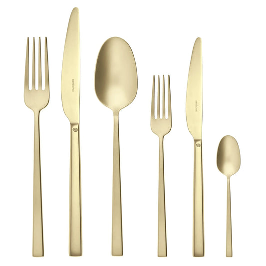 Rock Servizio tavola 36 posate Antique PVD Champagne