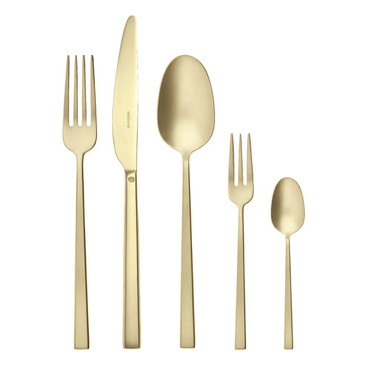 Rock Servizio tavola 60 posate Antique PVD Champagne