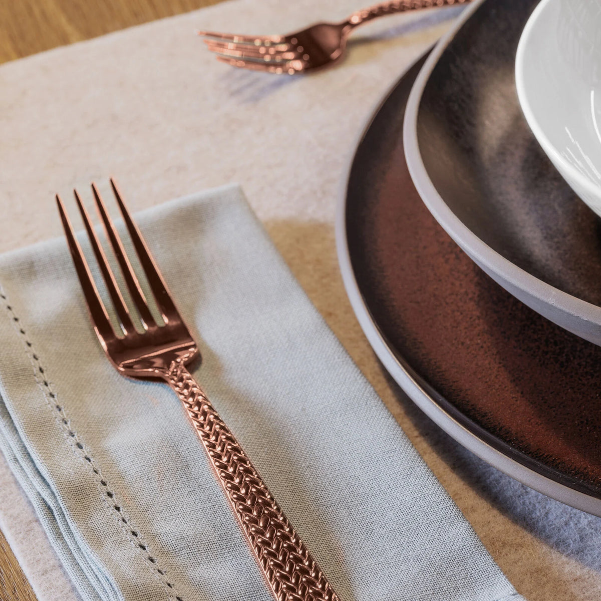 Cortina Servizio tavola 24 posate Mirror Copper