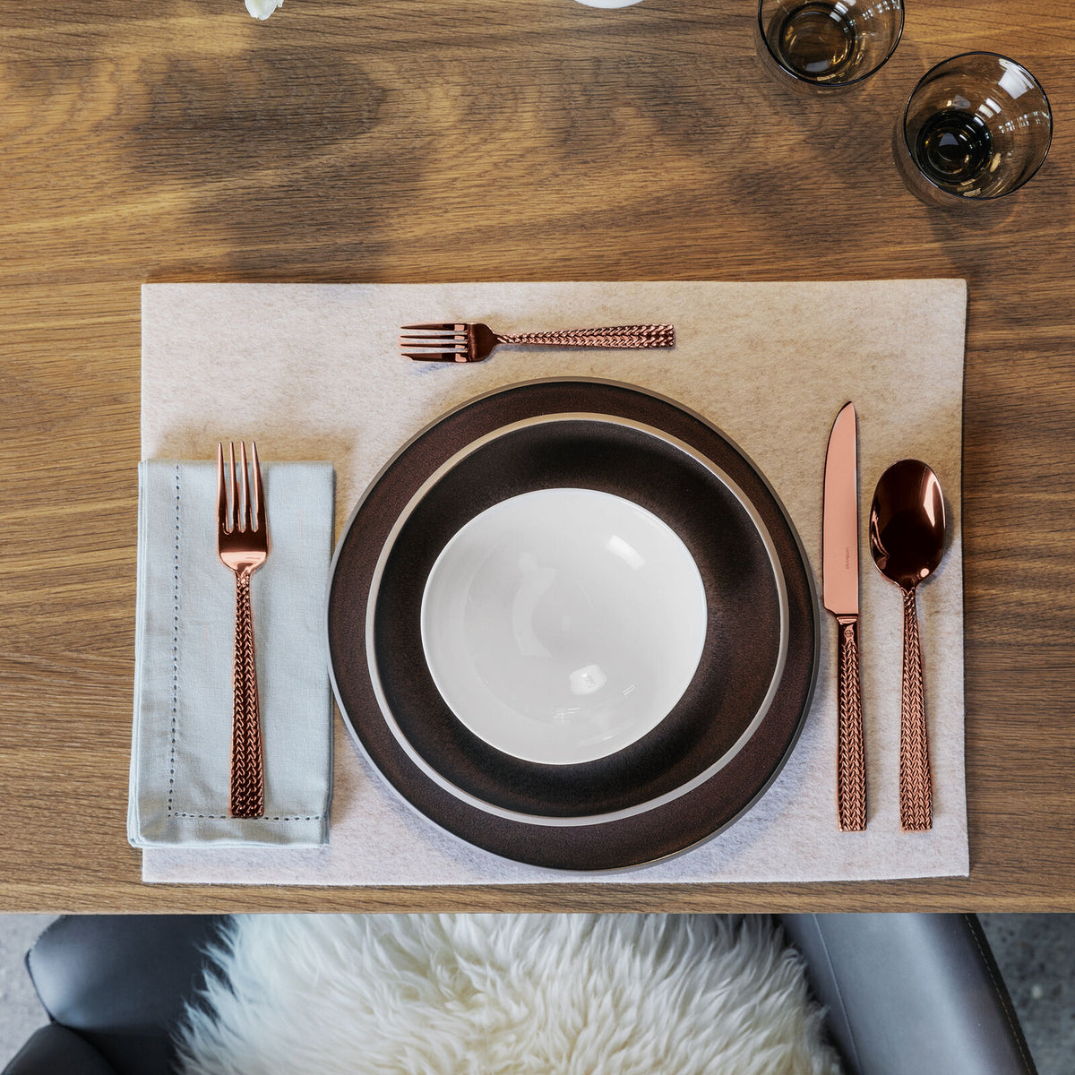 Cortina Servizio tavola 30 posate Mirror Copper