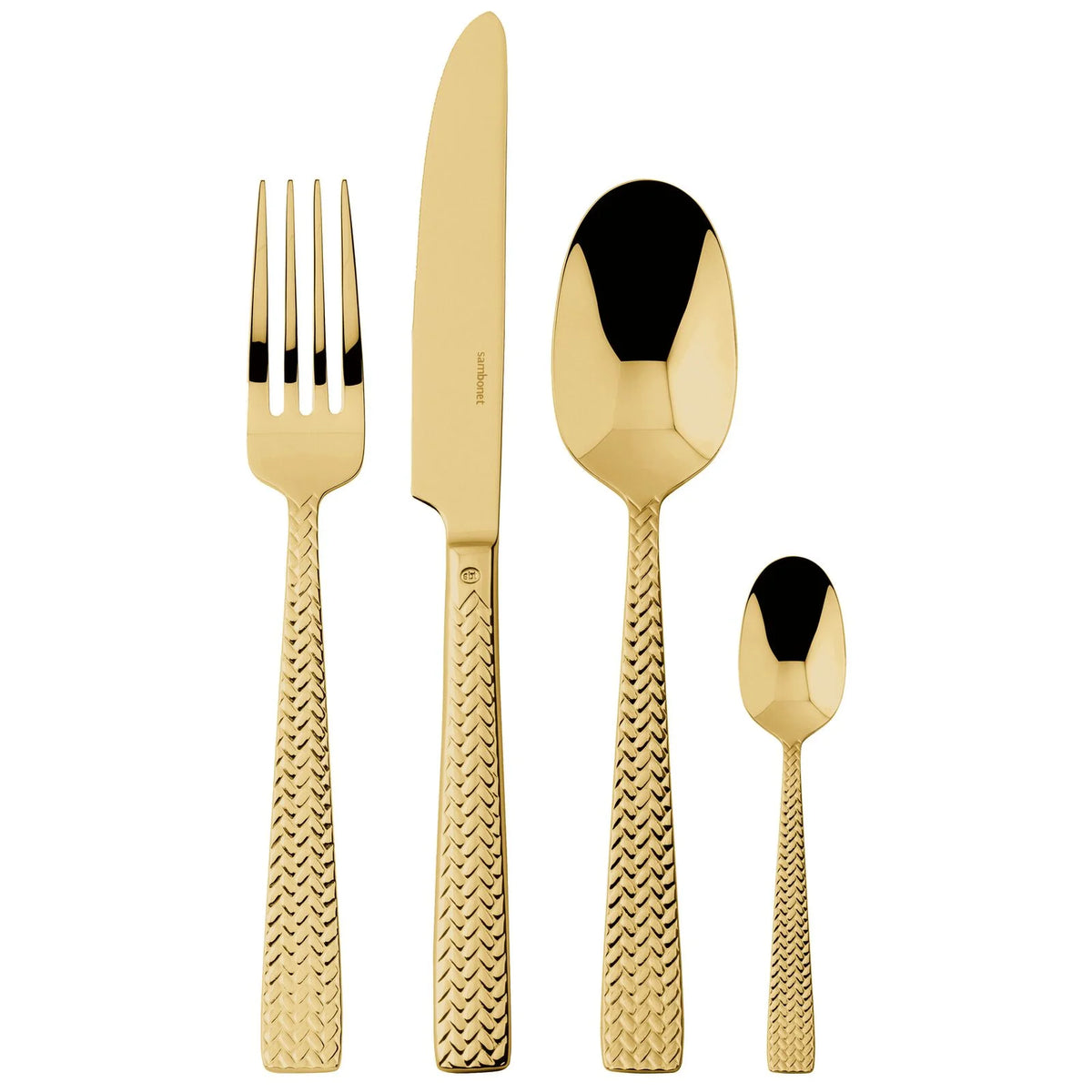 Cortina Servizio tavola 24 posate Mirror Gold