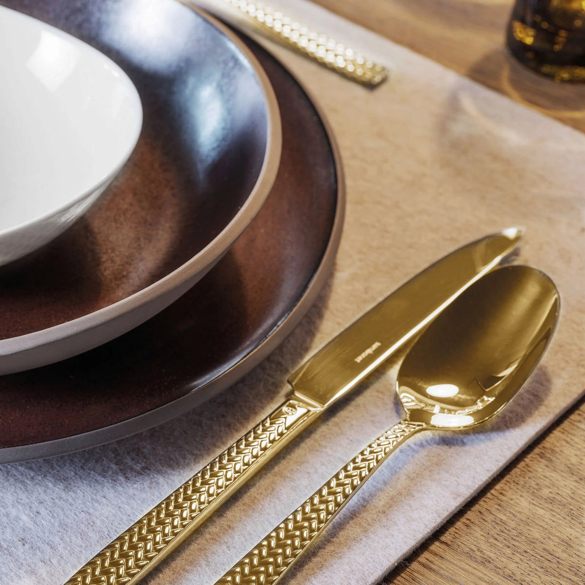 Cortina Servizio tavola 30 posate Mirror Gold