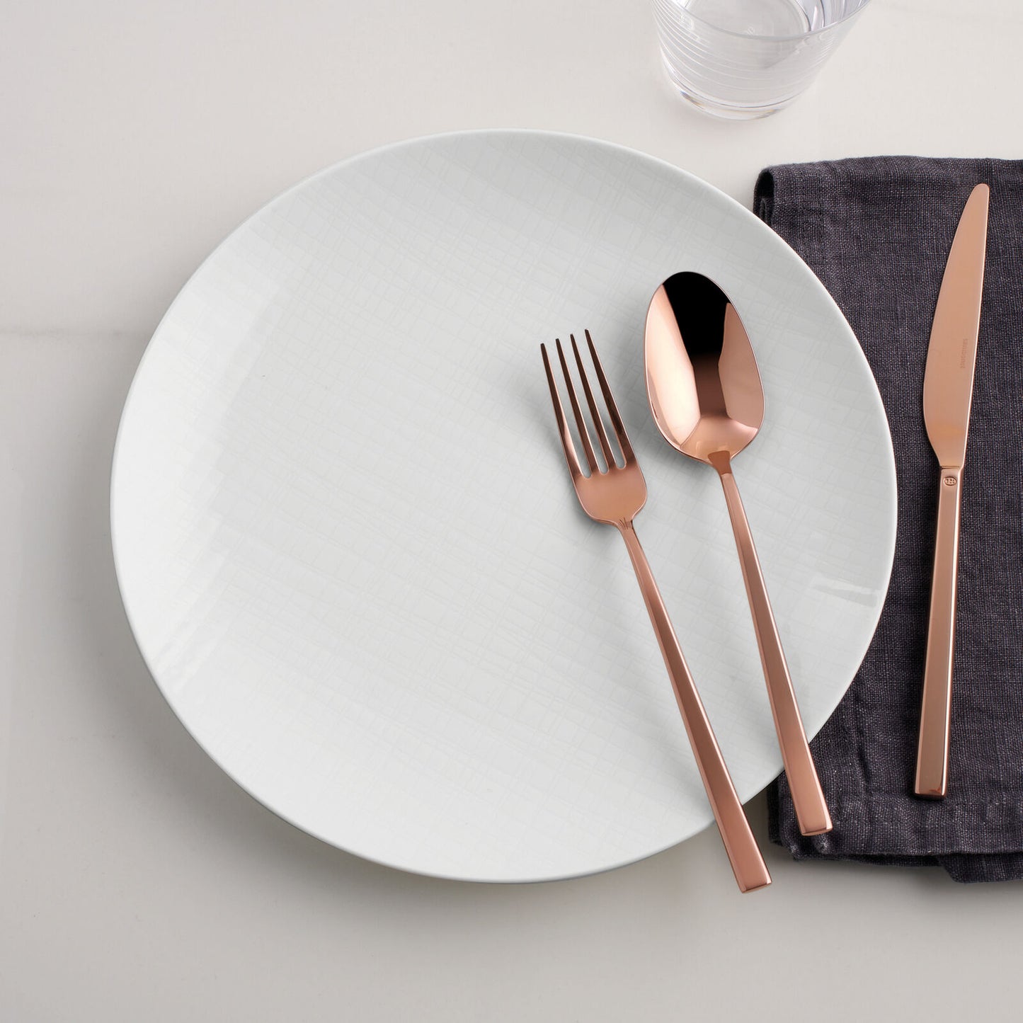 Rock Servizio tavola 36 posate Mirror PVD Copper