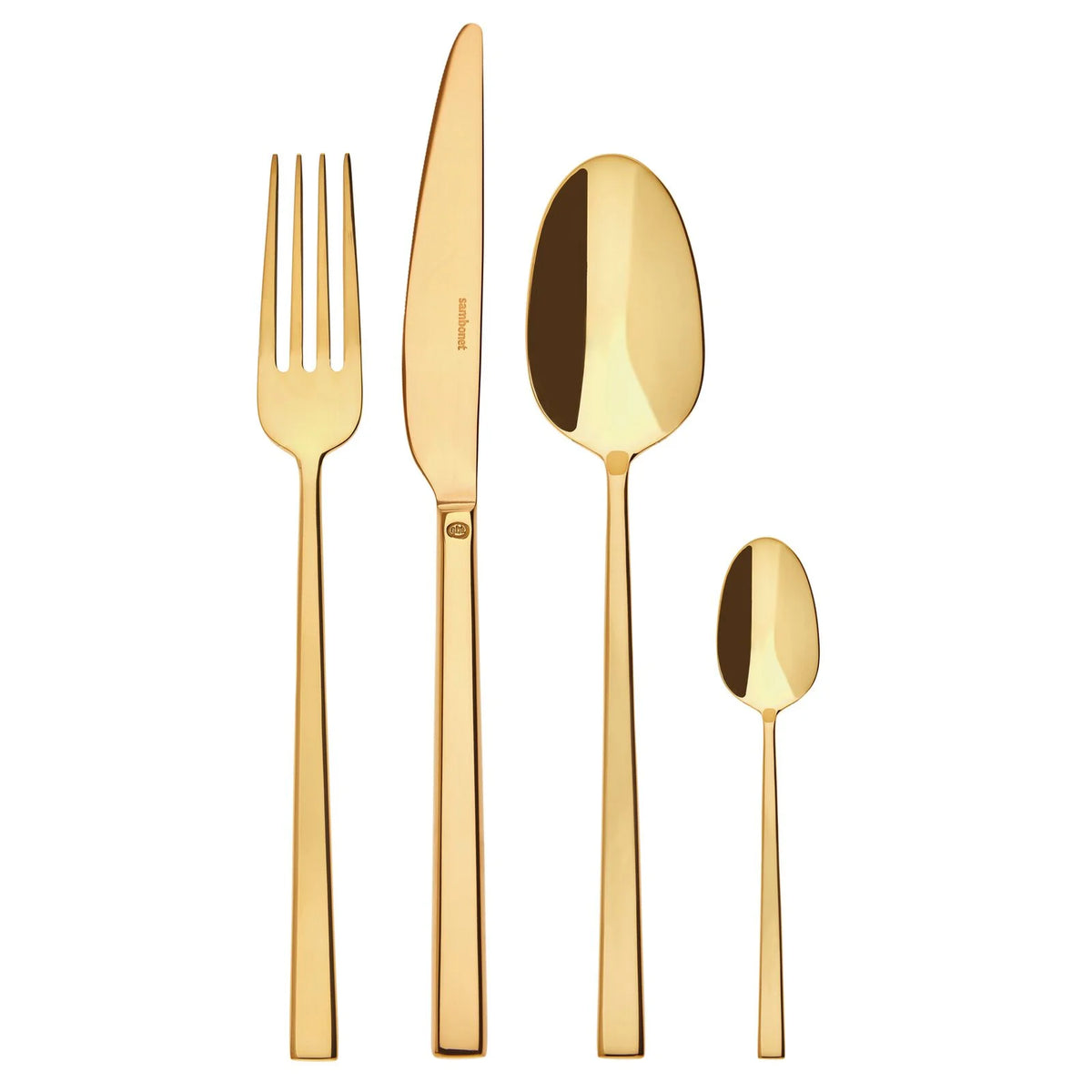 Rock Servizio tavola 24 posate Mirror PVD Gold