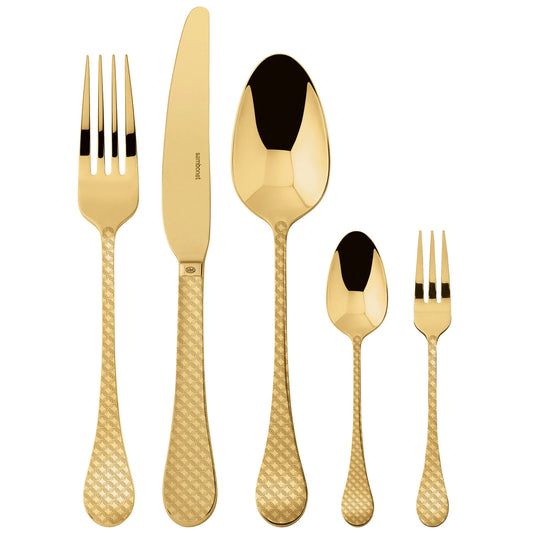 Taormina Servizio tavola 30 posate Mirror PVD Gold