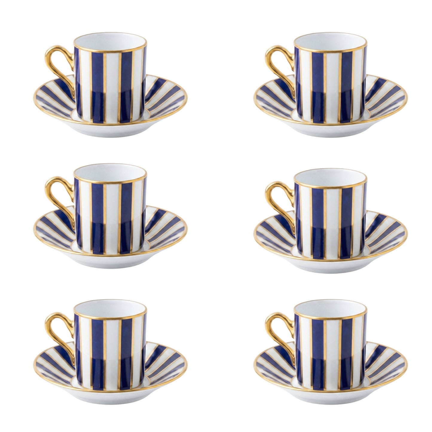Set 6 Tazze Caffe Con Piattino Impero Ginori 1735