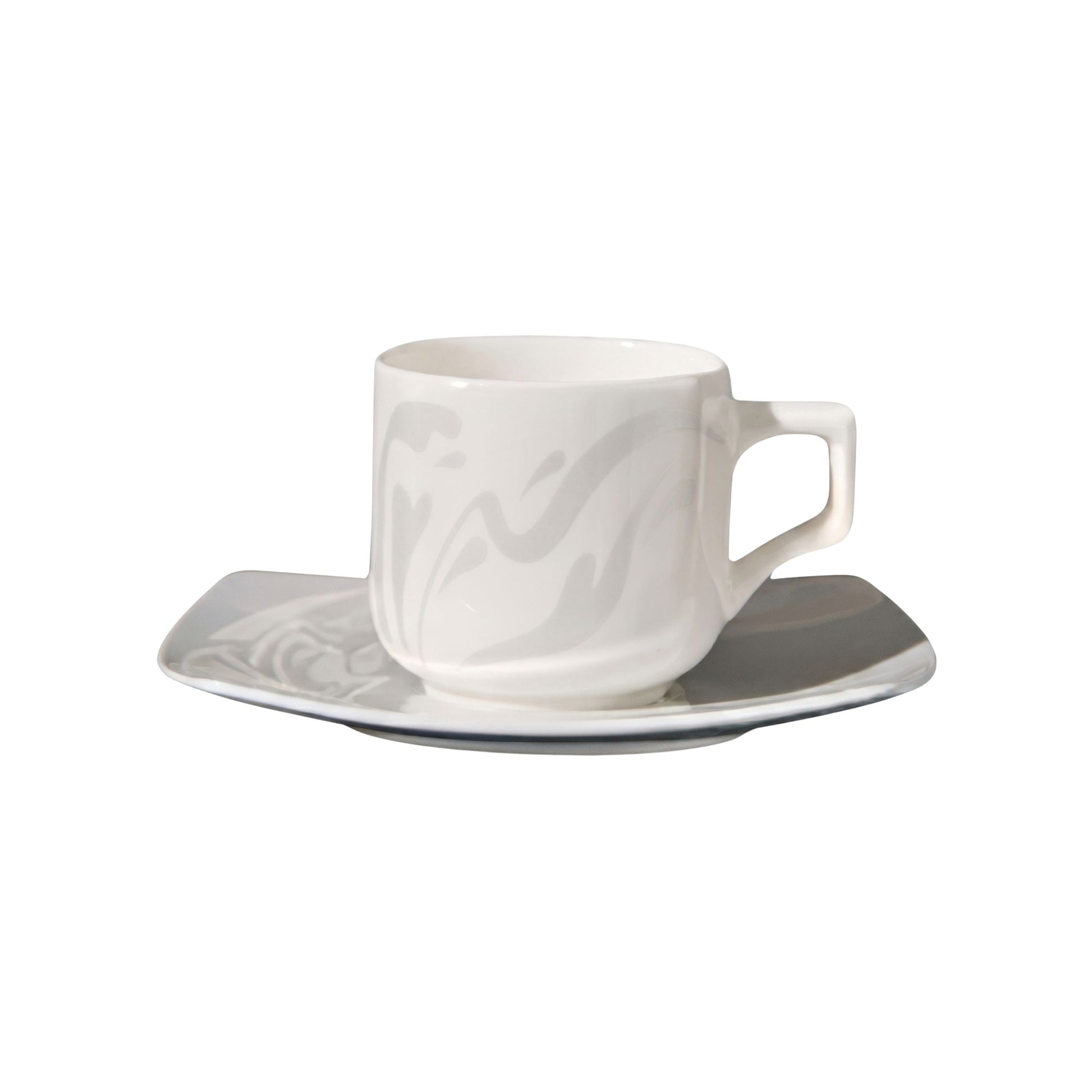 Sei Tazze Caffe Con Piattino Linea Vela Wing Ginori 1735