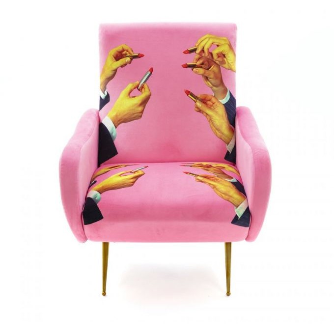 Poltrona rossetti rosa armchair toiletpaper Seletti