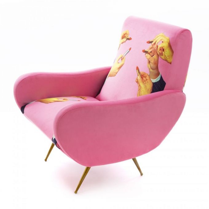 Poltrona rossetti rosa armchair toiletpaper Seletti