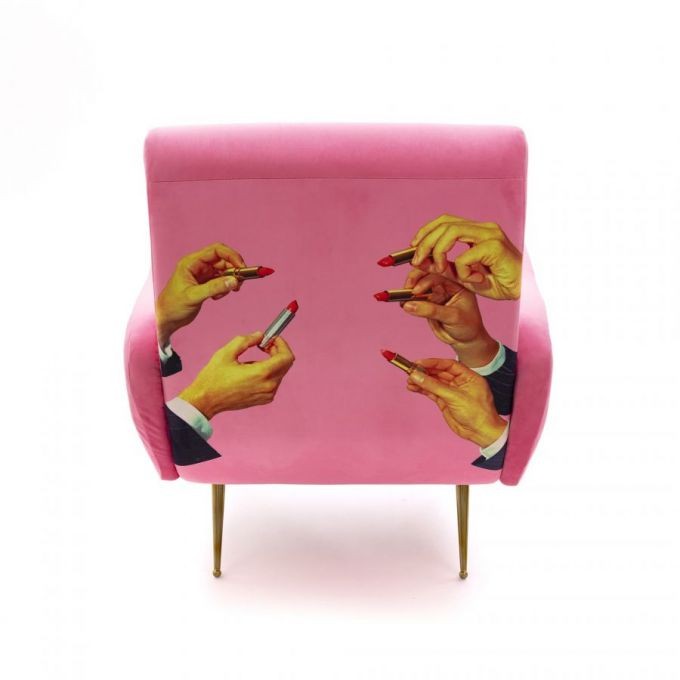 Poltrona rossetti rosa armchair toiletpaper Seletti