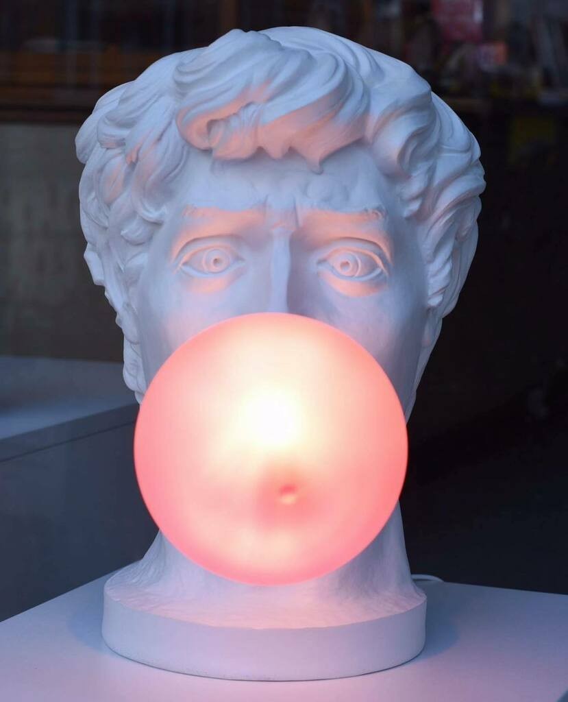 Lampada testa David bubble gum Wonder lamp