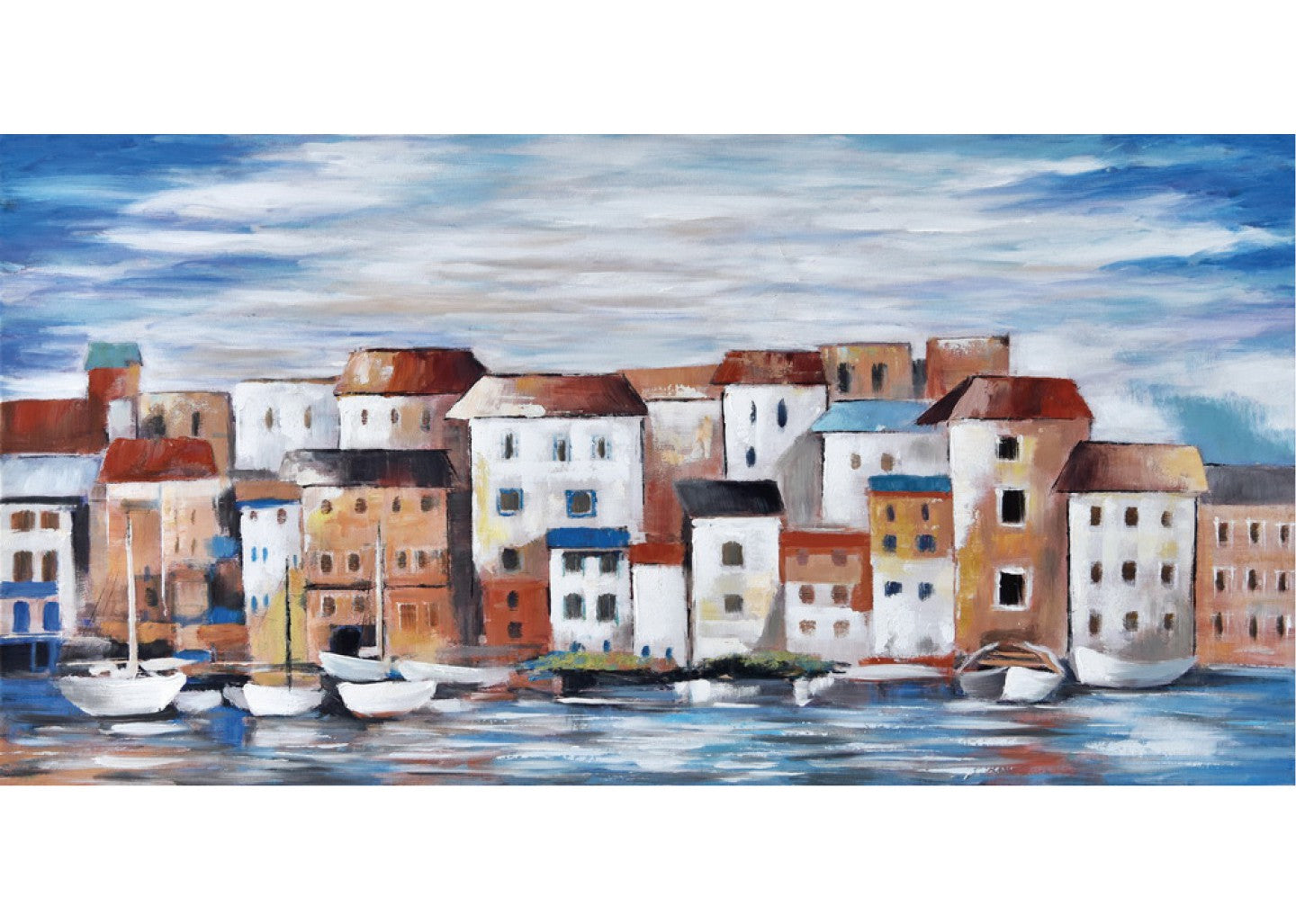 Quadro mare borgo sul mare 120x60cm