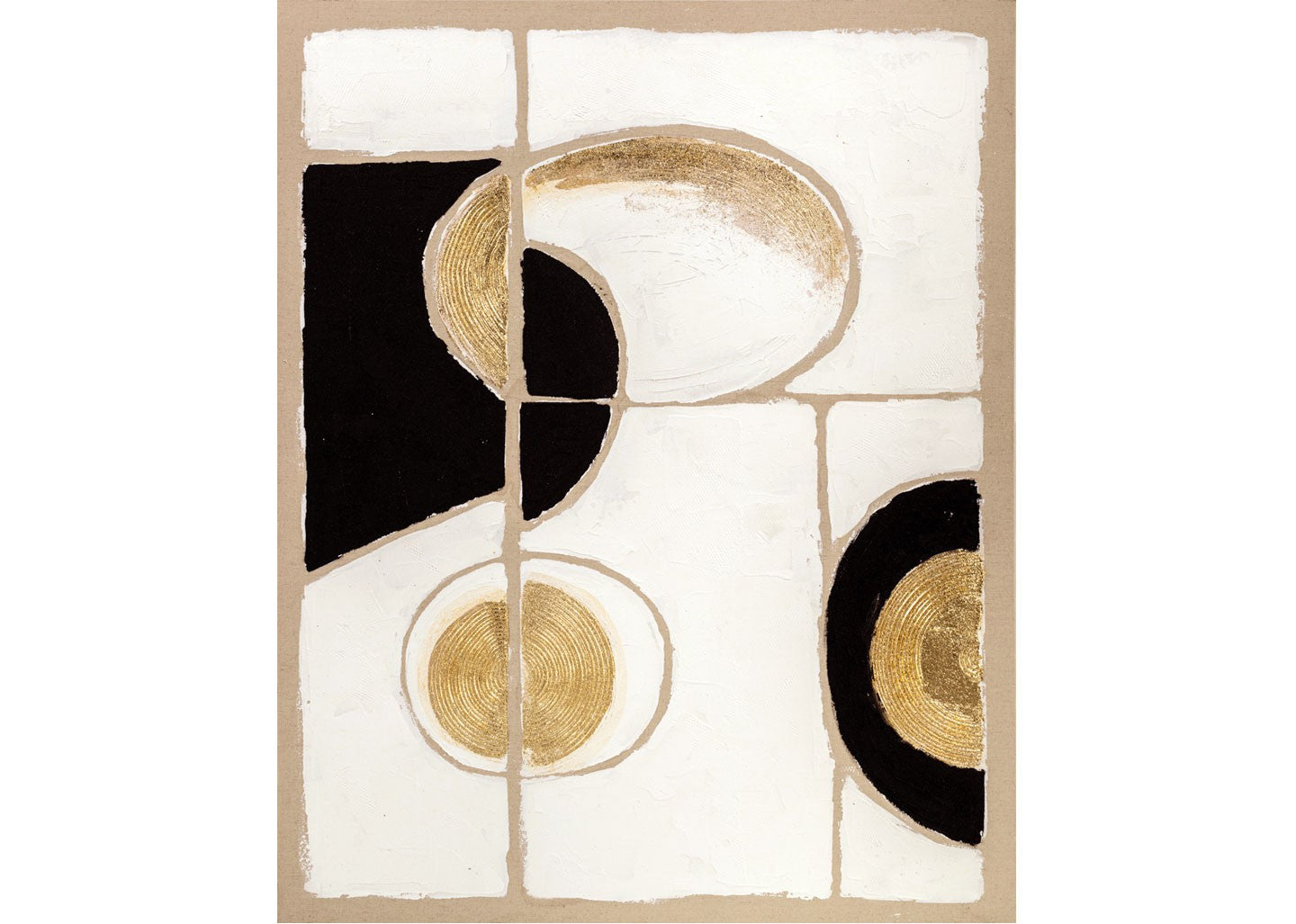 Quadro astratto black and gold 90x120cm