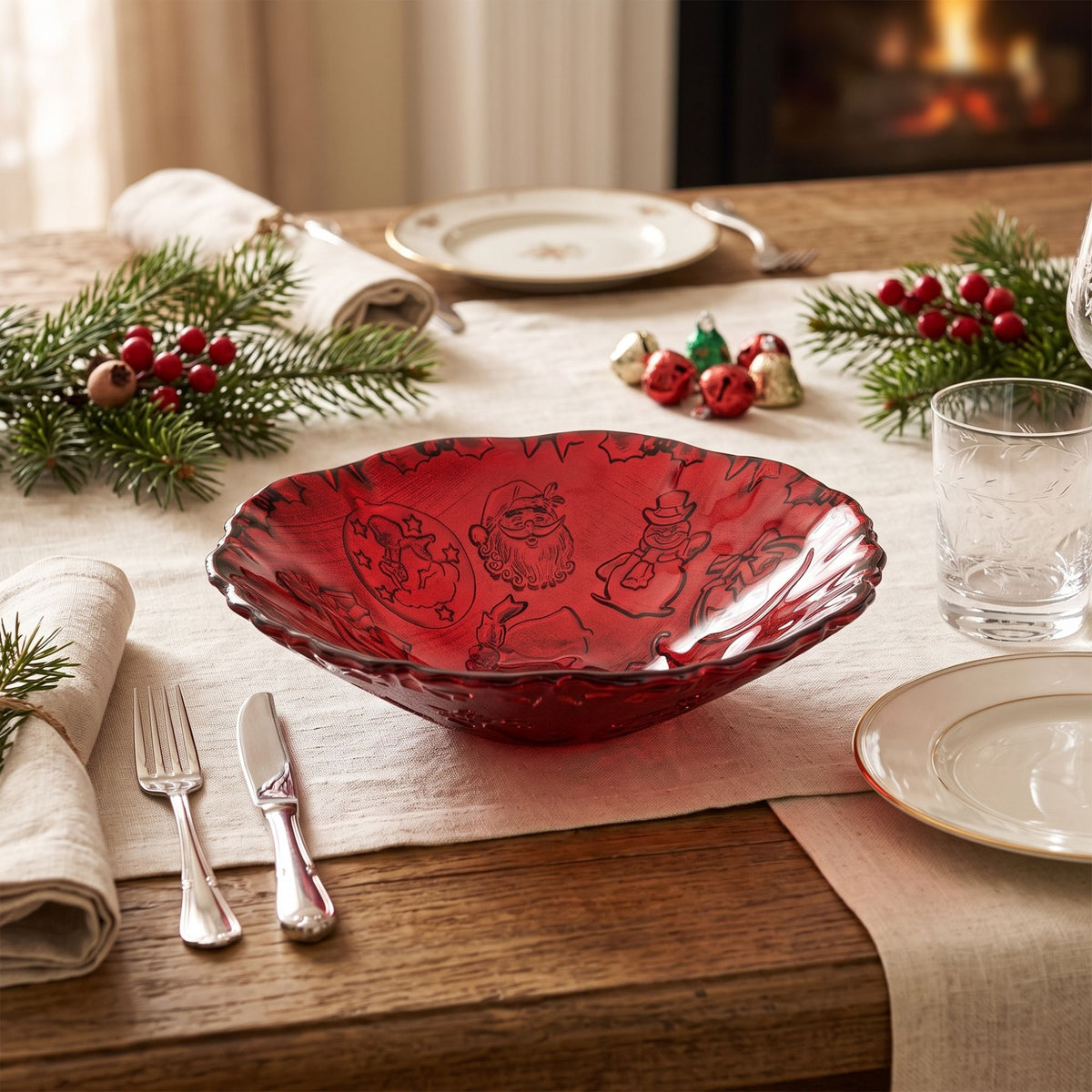 Xmas Is Magic Bolo Cm. 25 Decoro Rosso Glitter Ivv