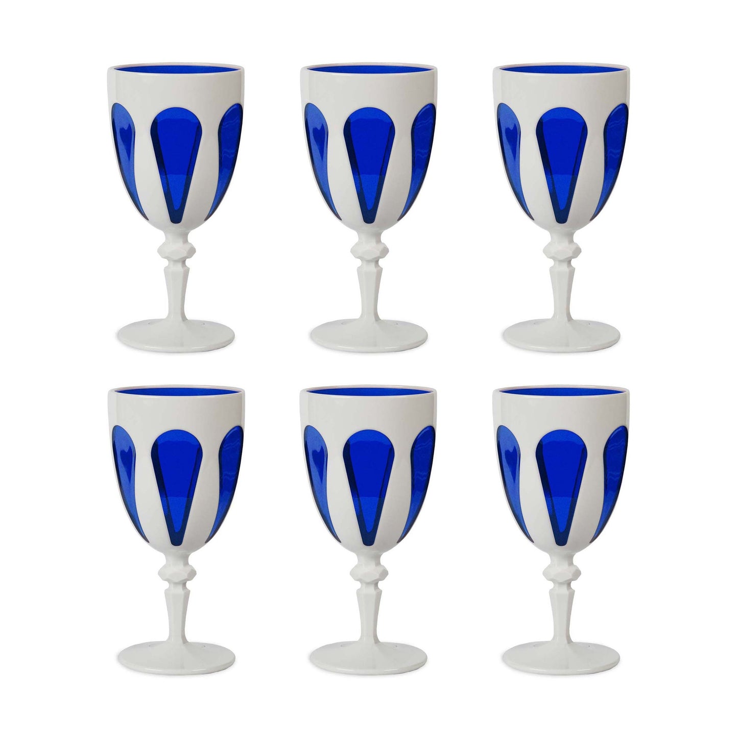 Set 6 calici vino blu Baci Milano