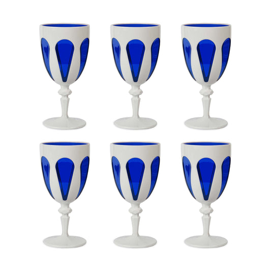 Set 6 calici vino blu Baci Milano