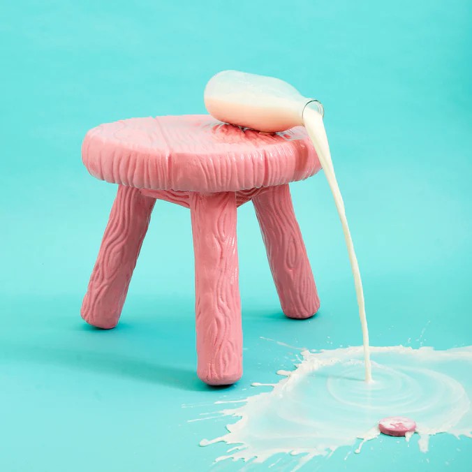 Sgabello rosa Milk Stool