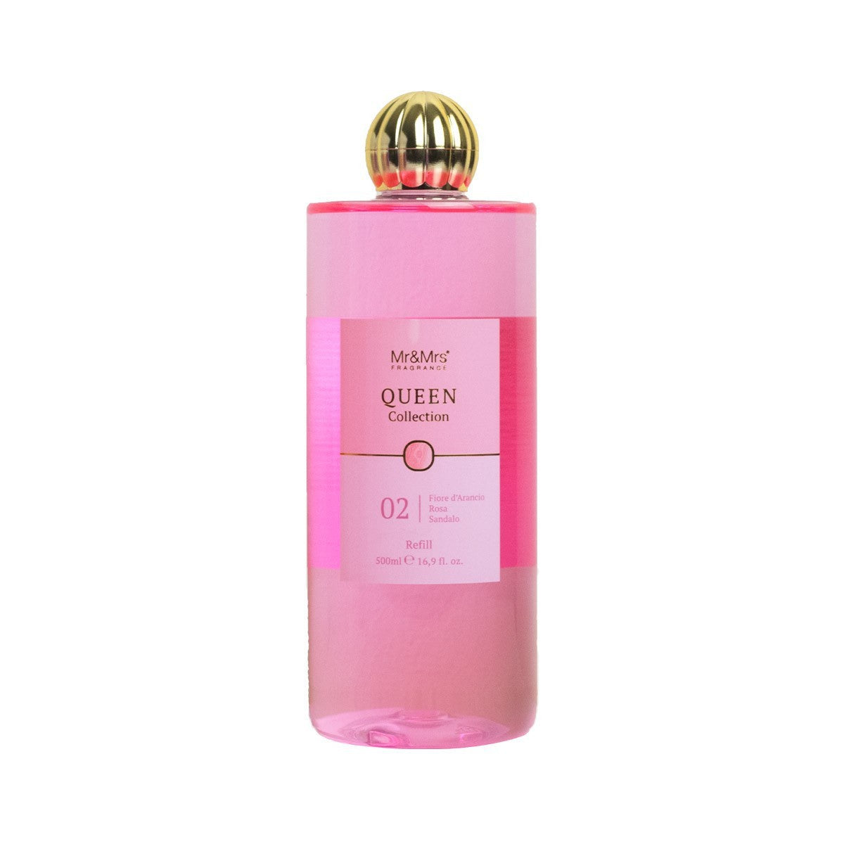 Ricarica 500ml Queen 02 fiori d'arancio, rosa e sandalo