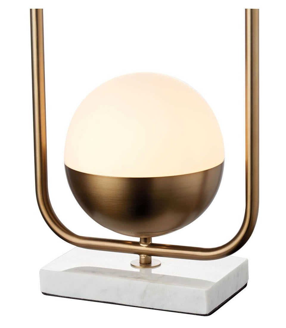 Lampada da tavolo con base in marmo vintage oro