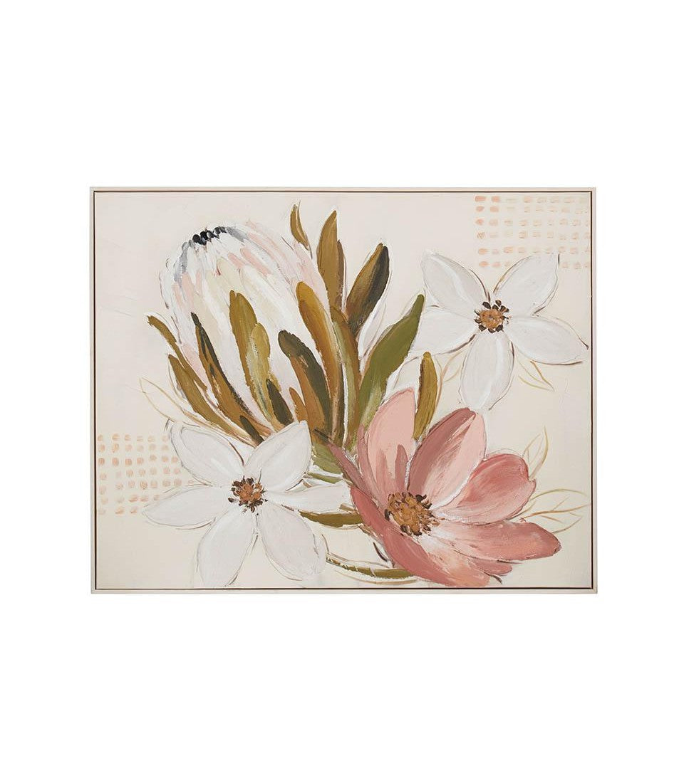 Quadro floreale country con cornice 80x100cm