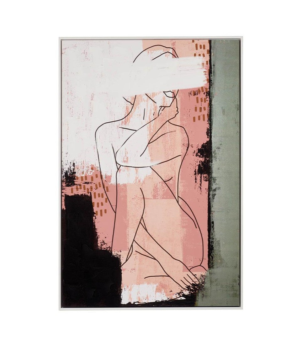 Quadro figura femminile con cornice 80x120cm