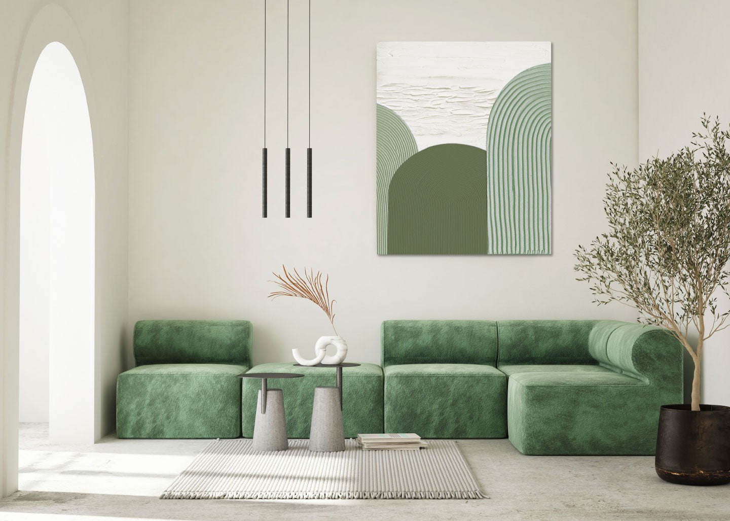 Quadro green curves 100cm