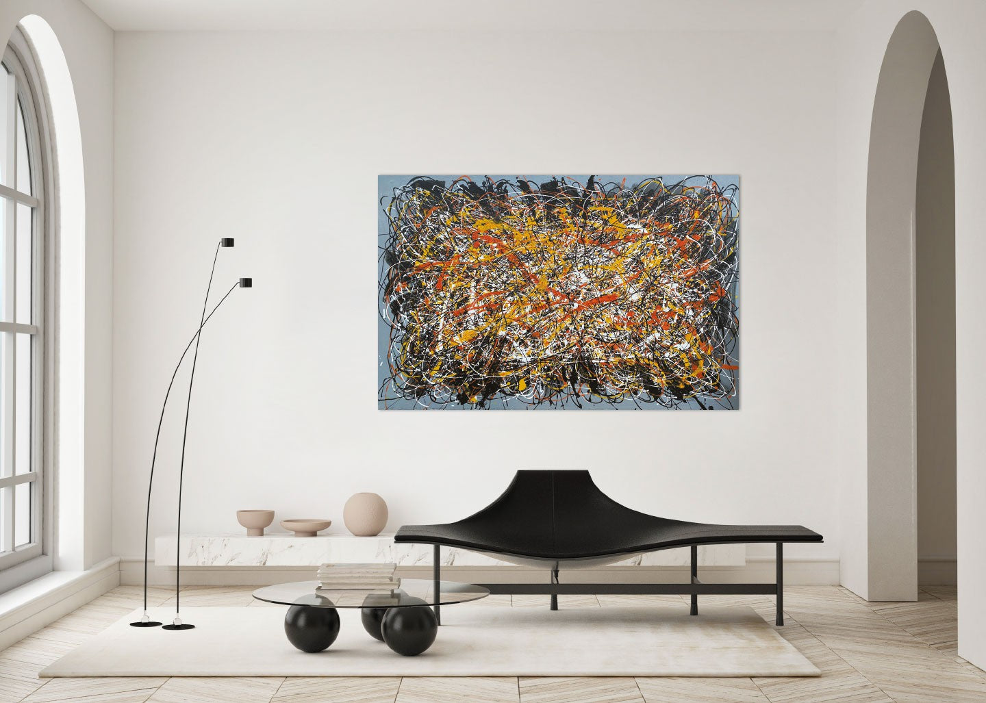 Quadro Omaggio a Pollock 150cm