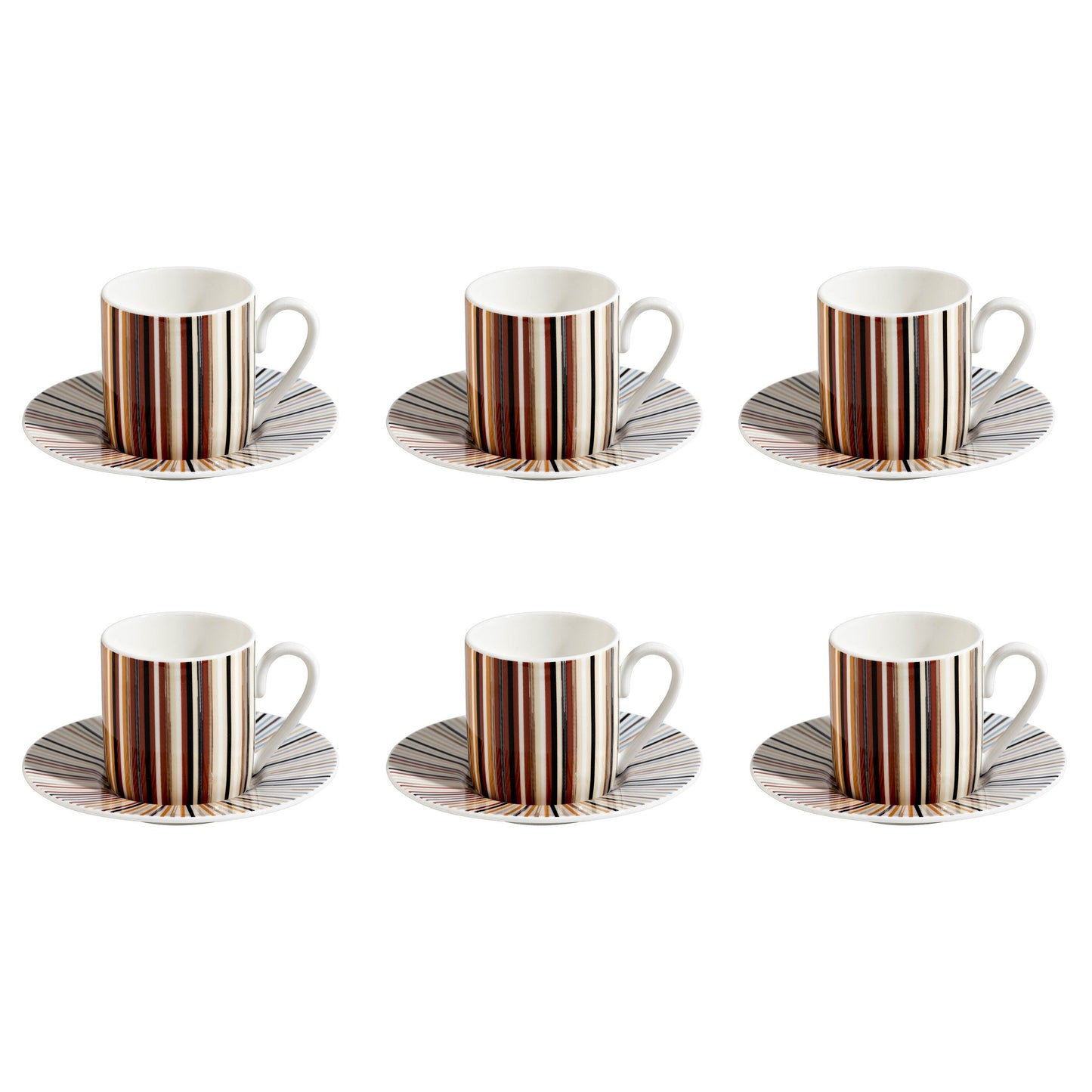 Set 6 tazze caffè e luxury box Stripes Jenkis