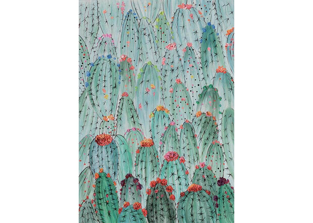 Quadro Cactus in fiore 100cm