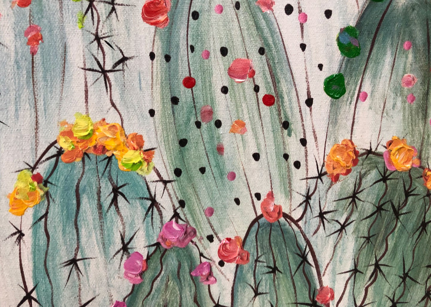 Quadro Cactus in fiore 100cm