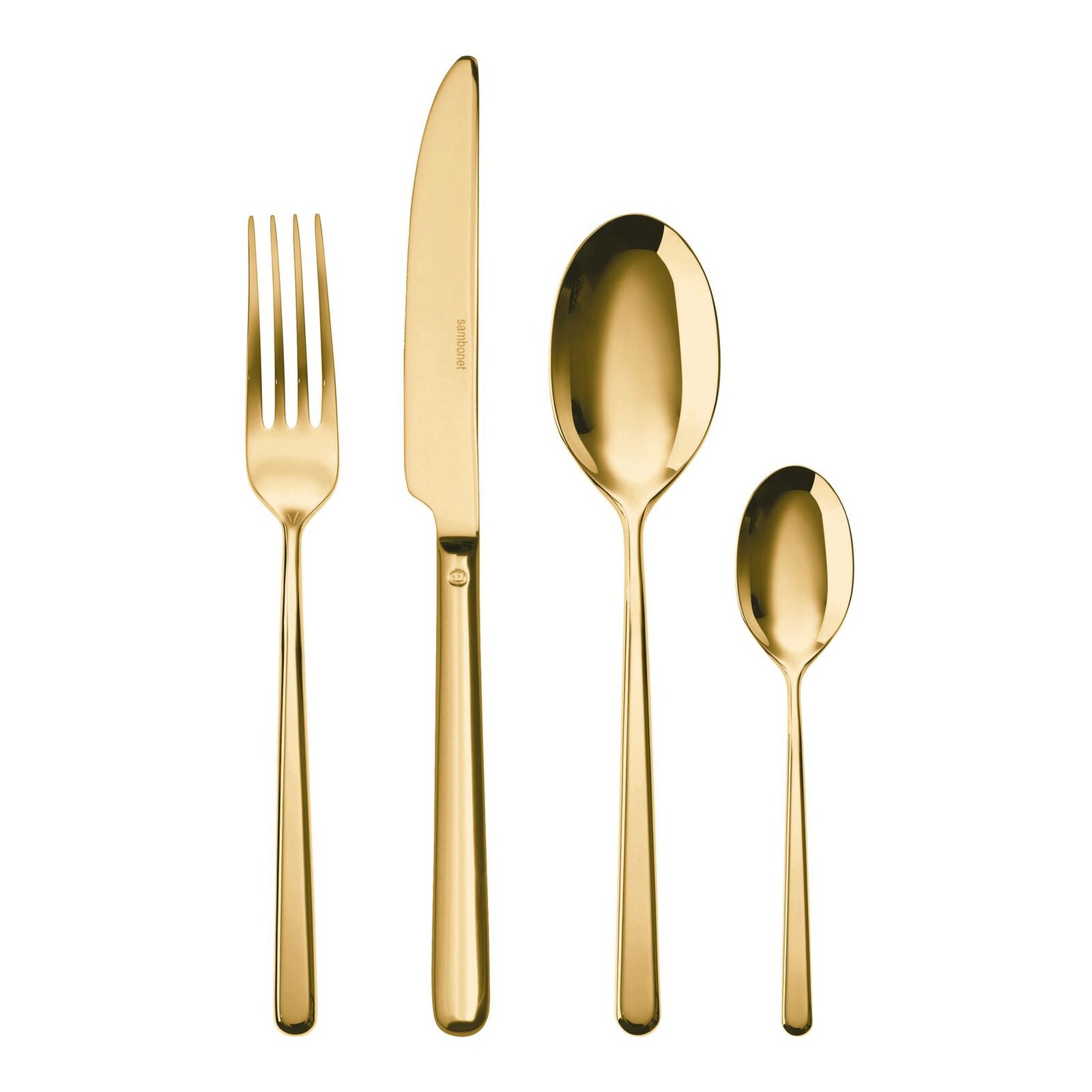 Set 24 posate Linear PVD gold