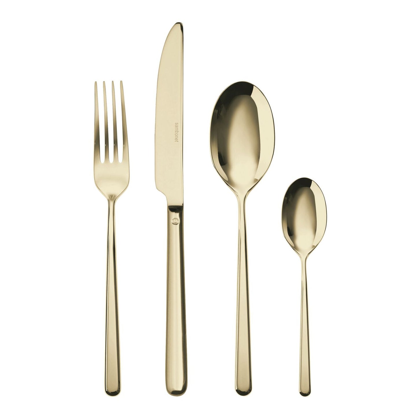 Set 24 posate Linear PVD champagne