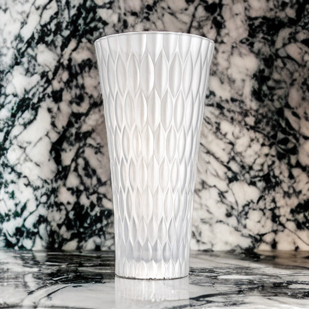 Vaso bianco perla 30cm loto