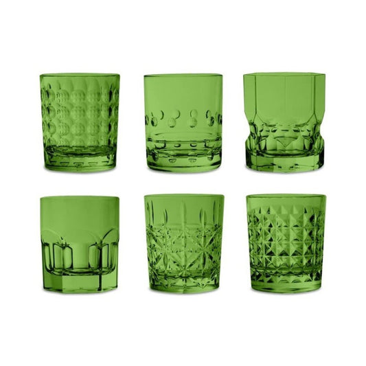 Set 6 bicchieri tumbler assortiti verdi Baci Milano