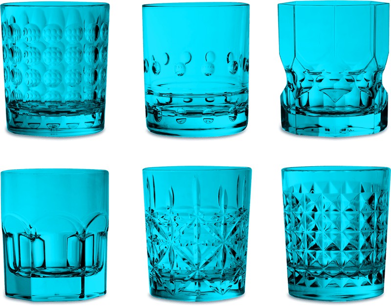 Set 6 bicchieri tumbler assortiti turchesi Baci Milano