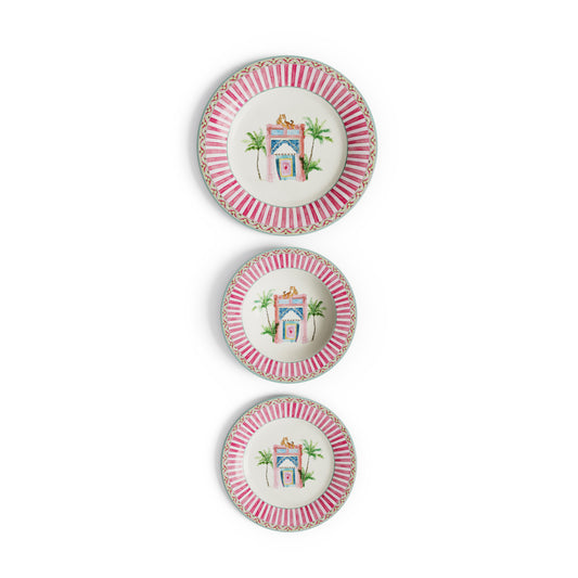 Table Set Plate 3X Porcelain Sariska Pink Unica