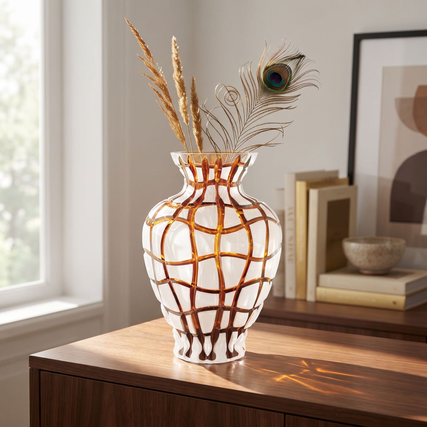 Landmark Vaso Anfora Bianco E Ambra Cioni Mario Cioni