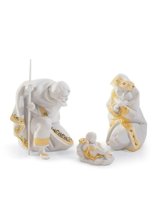 Set Natività Bianco Natale Lustro oro