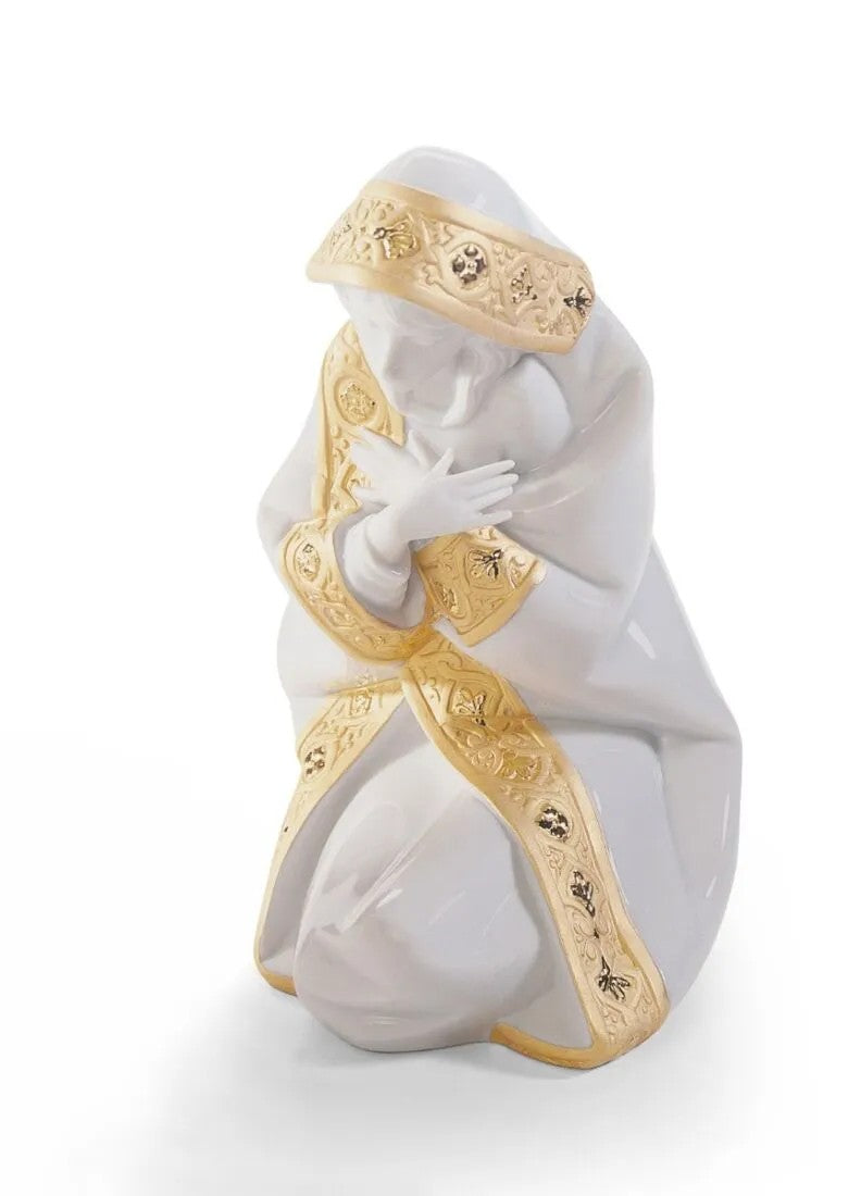 Set Natività Bianco Natale Lustro oro