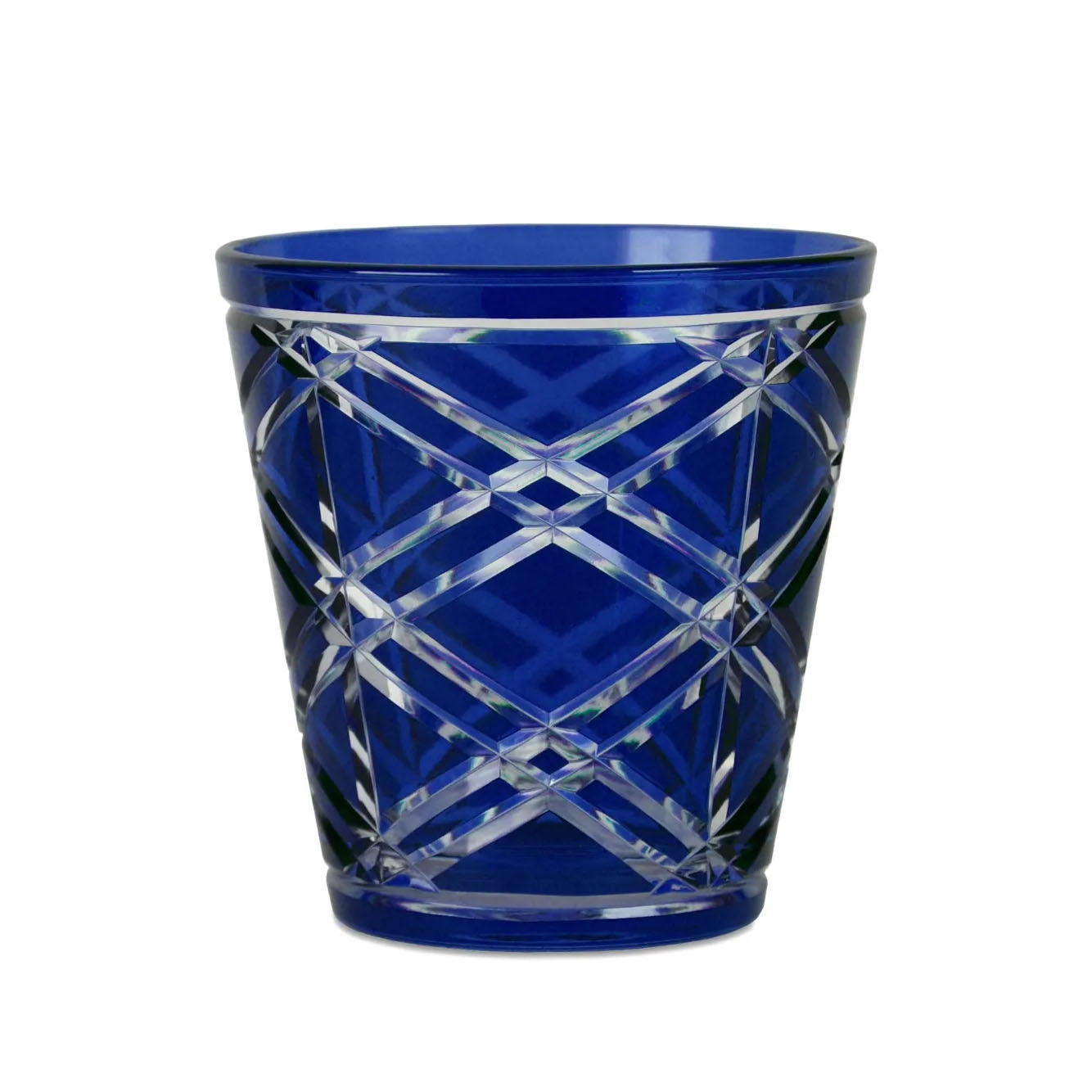 Set 2 Tumbler Vetro Intagliati - Blu Baci Milano