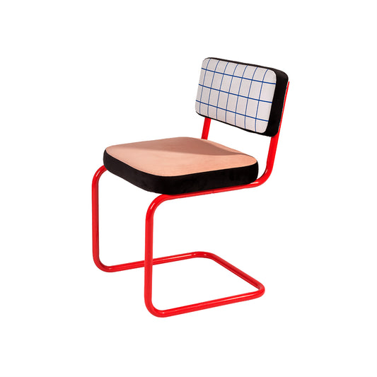 Sedia In Metallo Superchair Blue Grid