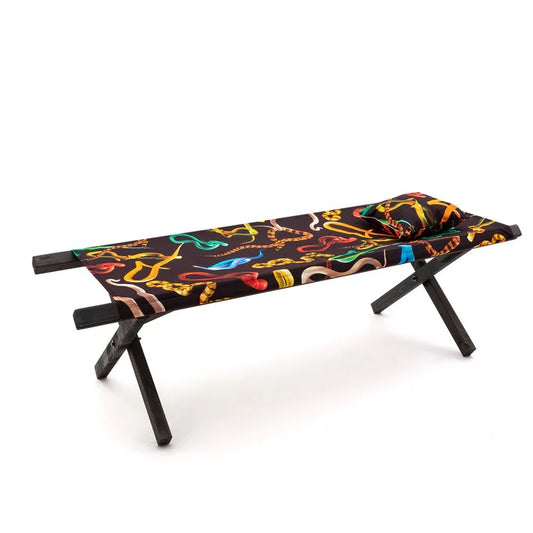 Lettino Pieghevole In Legno/Poliestere Toiletpaper - Snakes