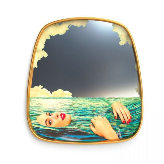 Specchio Con Cornice Legno Toiletpaper Sea Girl