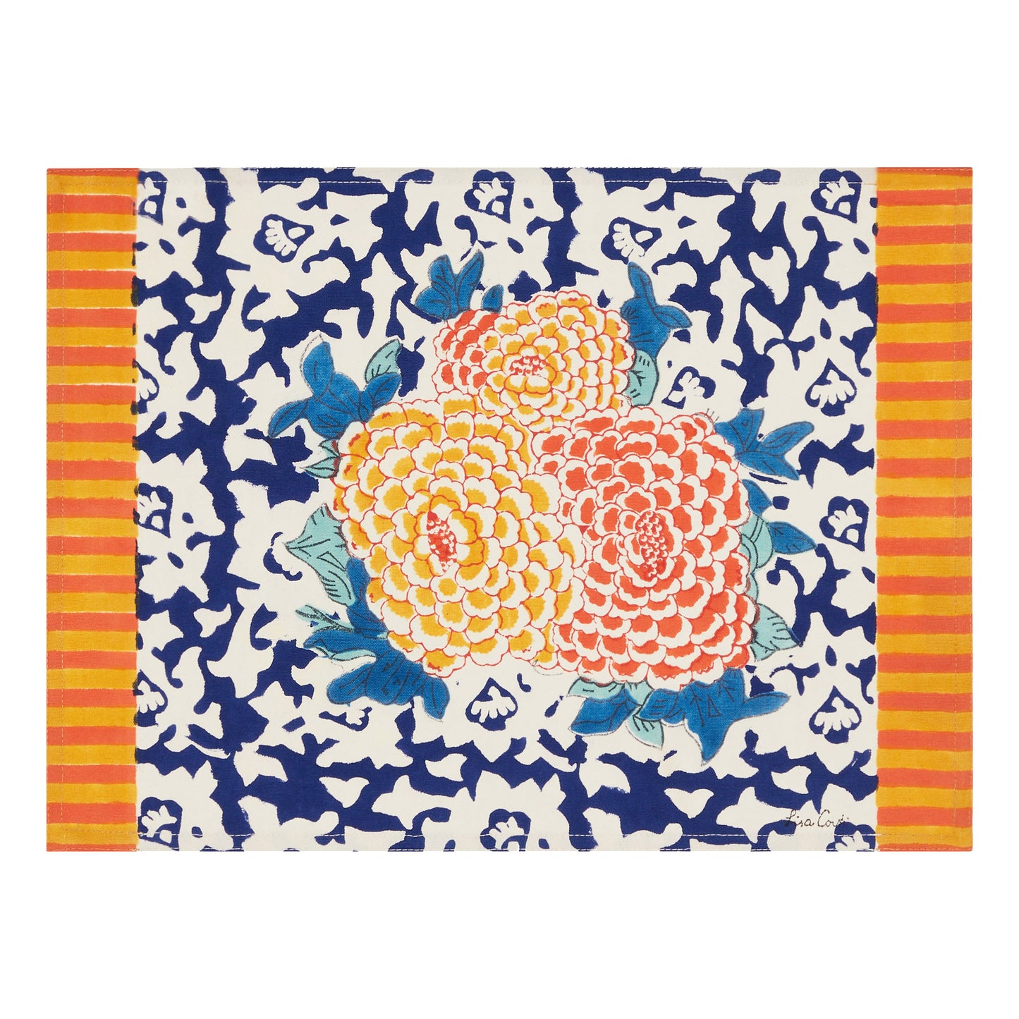 Set 2 Place Mat 35X48 Arabesque Corolla Blue